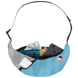 Sac banane Ticket to the moon Upcycled Sling Bag bleu / gris Sky Blue / Frosty Grey