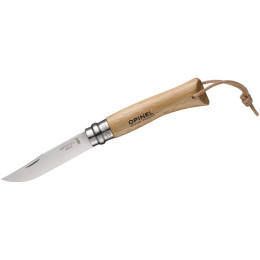 Couteau Opinel Vri N°07 Inox manche hêtre + cordelette en cuir