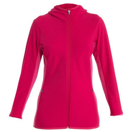 Veste polaire fonctionnelle femme Icebreaker Descender LS Zip Hood rose Electron Pink/Tempo