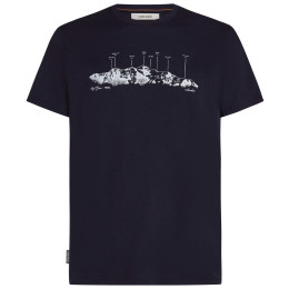 T-shirt homme Icebreaker Men Merino 150 Tech Lite SS Tee The Peaks bleu foncé Midnight Navy