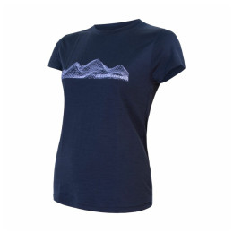 T-shirt fonctionnel femme Sensor Merino Active Pt Mountains Deep Blue bleue Deep Blue