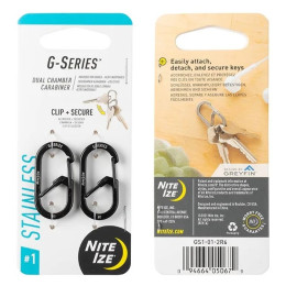 Set de mousquetons Nite Ize G-series #1 noir Černá