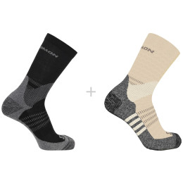 Chaussettes Salomon X Ultra Access Crew 2-Pack beige BLEACHED SAND