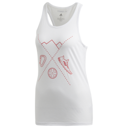 Top femme Adidas W Ascend Tank blanc White