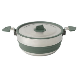 Pot pliant Sea to Summit Detour Stainless Steel Collapsible Pot 3L argenté / vert Laurel Wreath Green