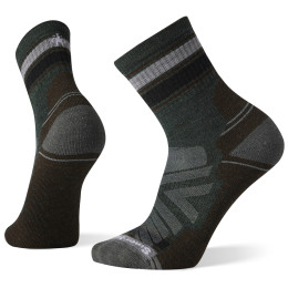 Chaussettes homme Smartwool Hike Light Cushion Striped Mid Crew gris / brun dark sage