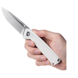 couteau pliant Acta non verba Z200 BB, Stonewash/Plain Edge, G10 blanc white