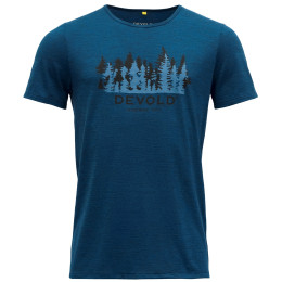 T-shirt homme Devold Ørnakken Forest Man Tee bleue Skydiver Dark