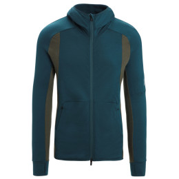 Sweatshirt fonctionnel homme Icebreaker Merino Quantum ZoneKnit™ LS Zip Hoodie green Green Glory/Loden/Cb