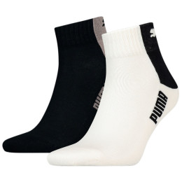 Chaussettes homme Puma Men Cat Block Quarter 2P blanc / noir brown