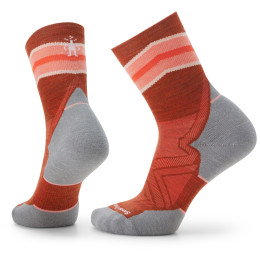 Chaussettes femme Smartwool W Run Targeted Cushion Mid Crew orange / gris picante