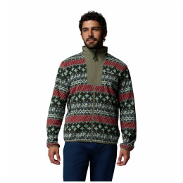 Sweat-shirt homme Columbia Sequoia Grove™ Ii Fz Printed Fleece vert foncé Greenscape Wizard Island