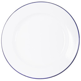 Assiette Bo-Camp Dinner plate enamel blanc / bleu Blue