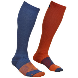 Chaussettes Ortovox Tour Compression Socks bleue / rouge NightBlue