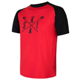 T-shirt homme Sensor Merino Active Pt Ski noir / rouge