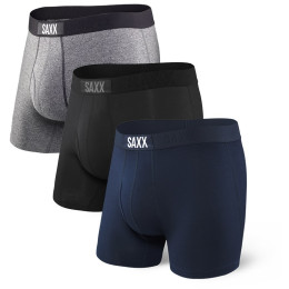Caleçon Saxx Vibe Boxer Modern Fit 3-pack noir / gris Black/Grey/Blue