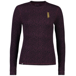 T-shirt fonctionnel femme Mons Royale Cascade Merino Flex 200 Ls Winter Leopard violet WinterLeopard