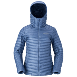 Doudoune femme Norrona trollveggen down800 super light Hood bleu Infinity