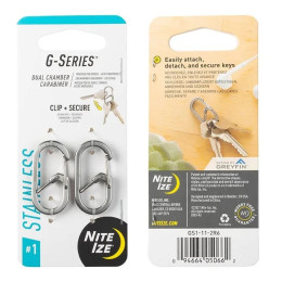 Set de mousquetons Nite Ize G-series #1 argenté Stříbrná