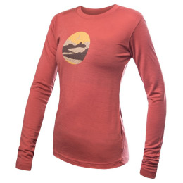 T-shirt technique à manches longues pour femme Sensor Merino Active Triglav orange terracotta