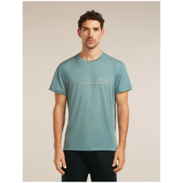 T-shirt fonctionnel homme Icebreaker Merino Blend Core SS Tee Single Line Camp bleu clair BLUE ASH
