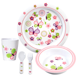 Set de vaisselle enfant Brunner Butterfly 3+ blanc / rose