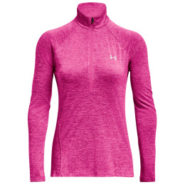 T-shirt fonctionnel femme Under Armour Tech 1/2 Zip - Twist rose Rebel Pink / Pink Elixir / Metallic Silver