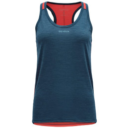 Top femme Devold Running Woman Racerback bleue / rouge Flood