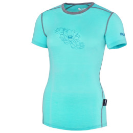 T-shirt femme Zulu Merino 160 Short Waterlily bleu / gris aqua/grey