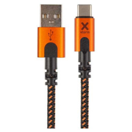 Câble données et chargement Xtorm Xtreme USB to USB-C cable (1,5m) vert Black/Orange