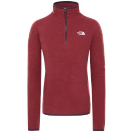 Pull femme The North Face W 100 Glacier 1/4 Zip bordeau Rootbrn/Pomegranatestripe