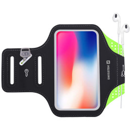 Housse téléphone Swissten ARMBAND CASE 6,0" noir/vert