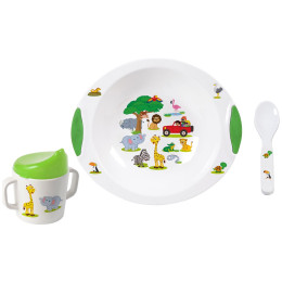 Set de vaisselle enfant Brunner Jungle Parade 6M+ blanc / vert