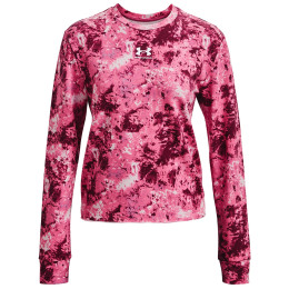 Sweat-shirt femme Under Armour Rival Terry Print Crew rose Pace Pink/White