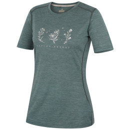 T-shirt femme MOOA Merino Lyolite Bloom 150 Short turquoise dusty teal
