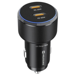 Adaptateur Swissten Car Charger 2X USB-C PD, 50W + cabel USB-C / USB-C, 1 m