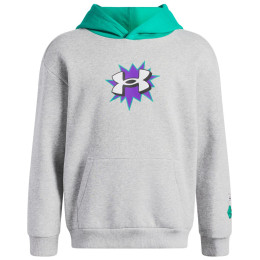 T-shirt fonctionnel enfant Under Armour UA B Rival FLC Graphics Hd Mod Gray Light Heather gris clair Mod Gray Light Heather / Geode Green / White