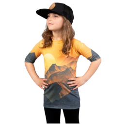 T-shirt fonctionnel enfant Drexiss All Sunset Yellow Merino Active jaune / noir