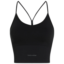 Soutien-gorge sport Icebreaker Merino Blend 260 Seamless Rib Strappy Tank noir BLACK