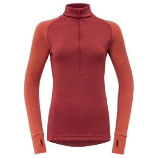 Col roulé femme Devold Expedition Woman Zip Neck orange Beauty/Coral