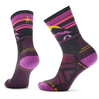 Chaussettes femme Smartwool W Hike Light Cushion Mountain Moon Crew noir / rose Charcoal