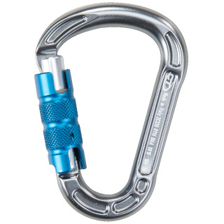 Mousqueton Climbing Technology Concept TG argenté /bleu GrayAnodizedBlueScrew