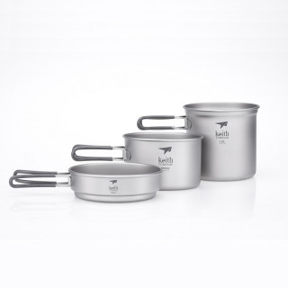 Set de vaisselle Keith Titanium Titanium pot and Pan Cook Set 3-Piece girs