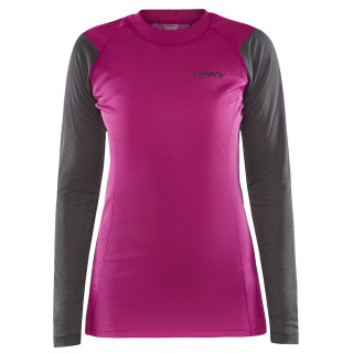 T-shirt fonctionnel femme Craft Core Warm Baselayer Ls noir / rose Roxo-Granite