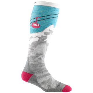 Chaussettes hautes femme Darn Tough Yeti Otc Midweight With Cushion bleue aqua