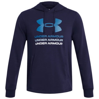 Sweat-shirt homme Under Armour Rival Terry Graphic Hood bleue