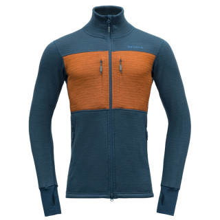 Sweatshirt fonctionnel homme Devold Egga Grid Merino Jkt bleu / orange Flood/Flame