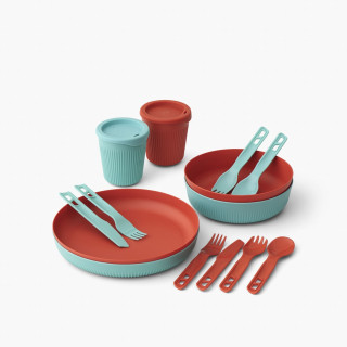 Set de vaisselle Sea to Summit Passage Dinnerware Set 2P 14 Piece bleue / rouge