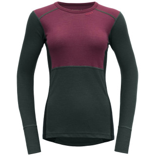 T-shirt fonctionnel femme Devold Lauparen Merino 190 Shirt Wmn rouge / gris Beetroot/Woods/Ink