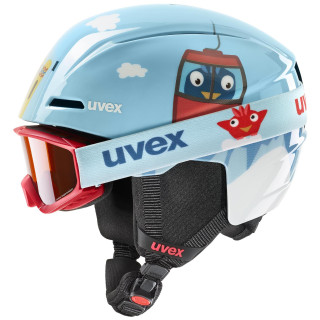 Ensemble casque et lunettes Uvex Viti set 2023 bleu clair light blue birdy